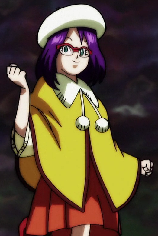 Anime character with super saiyan 2 hair, glasses, and a hood on