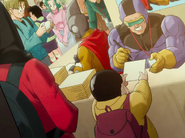 The hero who was Gamma 1's design template at a signing in Super Hero