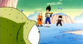 Vegeta advises Krillin and Gohan on how to battle Guldo