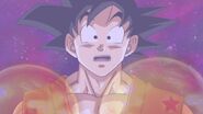 Goku amazed by the sight of the Super Dragon Balls