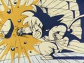 Goku smashing a hole in the wall