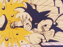 Goku smashing a hole in the wall