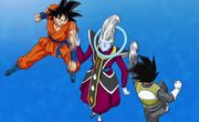 Goku Vegeta entrenan con Whis