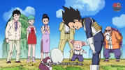 Vegeta meeting his sister-in-law Gure in Yo! Son Goku and His Friends Return!!