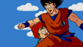 Goku and Gohan in the opening of Idainaru Son Goku Densetsu