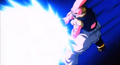 Super Buu fires a Kamehameha at Gohan