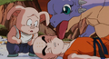 Icarus trying to wake Krillin up