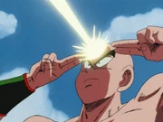 Tien firing a laser from his third eye