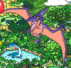 A pterodactyl in Oishii Shima no Ū-sama