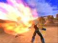 Baby Vegeta fires a Rush Ki Wave at Super 17