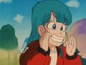Bulma doing the piggy noise to oolong