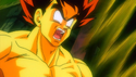 Pseudo Super Saiyan Goku about to revert to base form