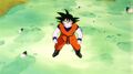 Goku comes out completely unscathed from the blast