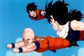 Krillin, Goku, Gohan flying