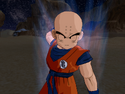 Krillin with a blue aura in Budokai Tenkaichi 3