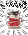 Goku starts spinning in the manga
