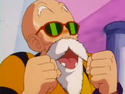 Roshi is happy when there is a girl around