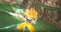 Super Saiyan 3 Goku charges his Super Explosive Wave in Raging Blast 2