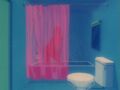 Bulma taking a shower in the bathroom