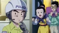 Policeman Krillin in "I Will Defend the World! Trunks' Furious Burst of Super Power!"