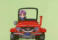 Trunks in his car in a Dragon Ball GT eyecatch