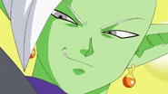 Zamasu close up smile before assassinating Gowasu...