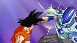 Frost luta contra Goku em sua forma de ataque