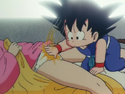 Goku touching Bulma's private