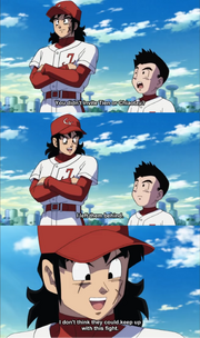 Yamcha owns RoF Tien's line in the Universal Baseball match