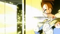 Vegeta deflecting an Arm Cannon blast