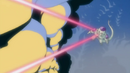 Frieza using Eye Lasers in battle with Goku