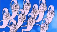 Super Buu's Kamikaze Ghosts prepare a Multiple Bending Kamehameha
