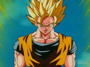 Goku en Supersaiyano 2 sin su aura eléctrica