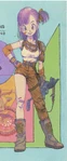 Artwork of Bulma wearing her Wild Rider Suit in early Dragon Ball