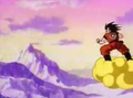 Goku on his way to the battlefield