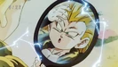 Super Saiyan 3 Gotenks seeing himself in the mirror
