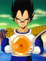 Vegeta takes a Dragon Ball from Krillin