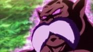 Toppo con su energía de Dios de la Destrucción.