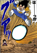 Vegeta dodges the Fusion Spirit Bomb