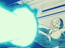 Master Roshi fires the Kamehameha at Master Shen