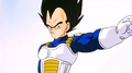 Vegeta casts Trunks aside in the Time Chamber