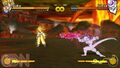 Frieza firing more energy blasts at Super Saiyan Goku