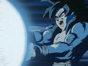 Goku fires a 10x Kamehameha