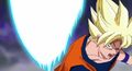 Goku fires an energy attack at Cooler in Plan to Eradicate the Super Saiyans (2010)