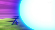Goku training on King Kai's planet