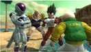 Frieza, Nappa, Vegeta, and Krillin wearing alternate costumes