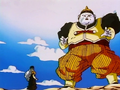 Android 19 watches Vegeta's transformation