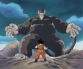 Gohan en singe géant contre Gokû.