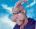 Evil Buu eating Good Buu's attack