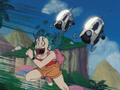 Bulma running from the two soldiers